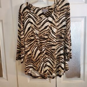 JM Collection Animal Print Top S PL